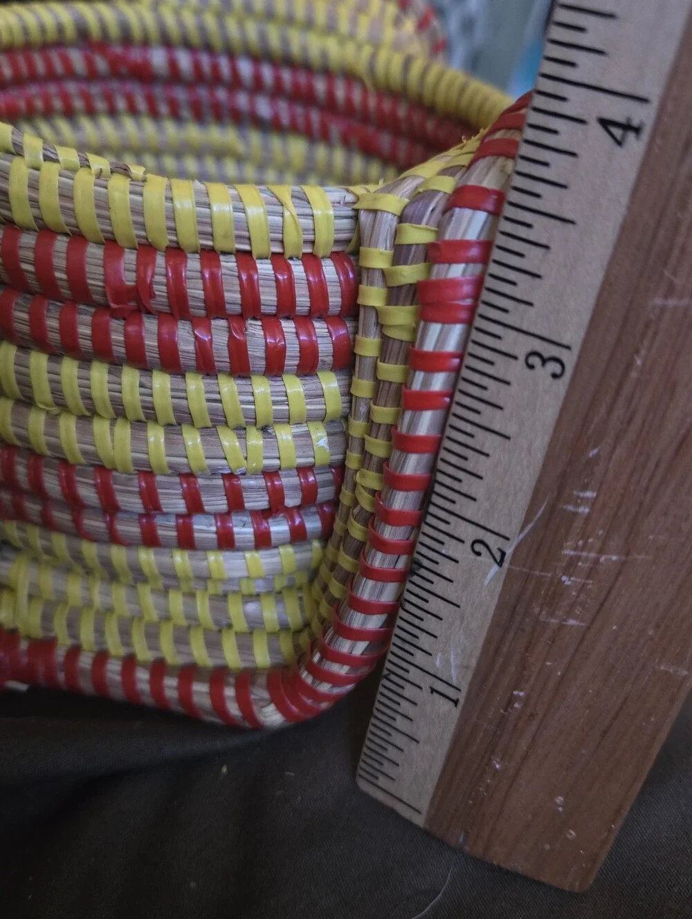 Handwoven Red and Yellow VINTAGE Bowl